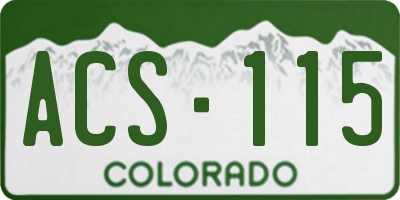 CO license plate ACS115