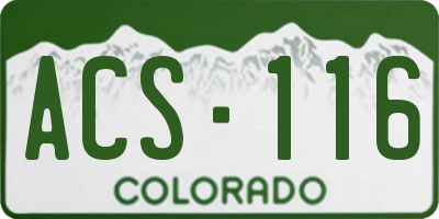CO license plate ACS116