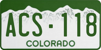 CO license plate ACS118