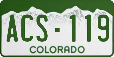 CO license plate ACS119