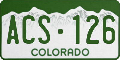 CO license plate ACS126