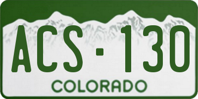 CO license plate ACS130