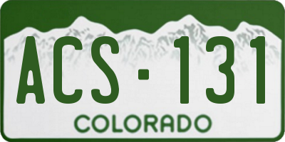 CO license plate ACS131
