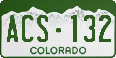 CO license plate ACS132