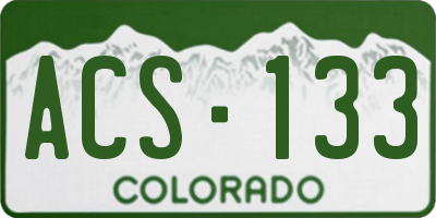 CO license plate ACS133