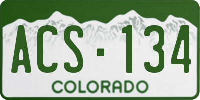 CO license plate ACS134
