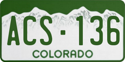 CO license plate ACS136