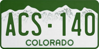 CO license plate ACS140