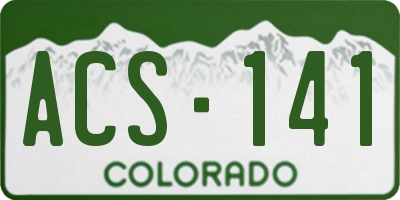 CO license plate ACS141