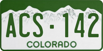 CO license plate ACS142