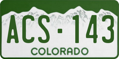 CO license plate ACS143