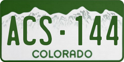 CO license plate ACS144