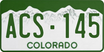 CO license plate ACS145