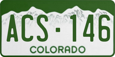 CO license plate ACS146