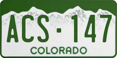 CO license plate ACS147