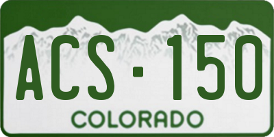 CO license plate ACS150