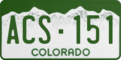 CO license plate ACS151
