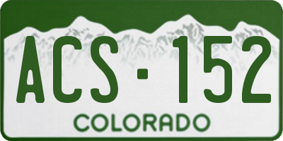 CO license plate ACS152