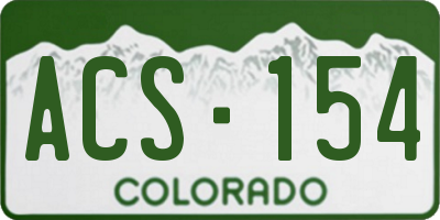 CO license plate ACS154