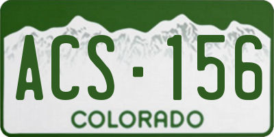 CO license plate ACS156
