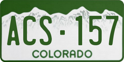 CO license plate ACS157