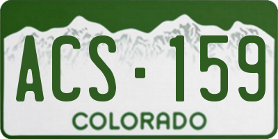 CO license plate ACS159