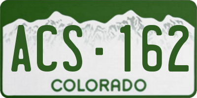 CO license plate ACS162