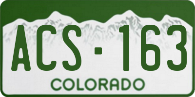 CO license plate ACS163