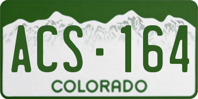 CO license plate ACS164