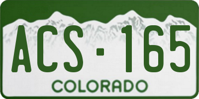 CO license plate ACS165
