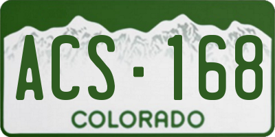 CO license plate ACS168