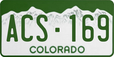 CO license plate ACS169