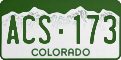 CO license plate ACS173