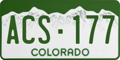 CO license plate ACS177