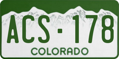 CO license plate ACS178