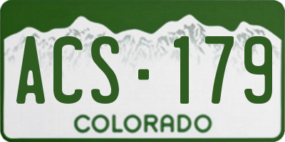 CO license plate ACS179