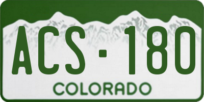 CO license plate ACS180