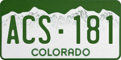 CO license plate ACS181