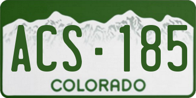 CO license plate ACS185