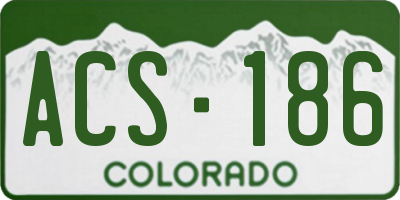 CO license plate ACS186