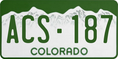 CO license plate ACS187