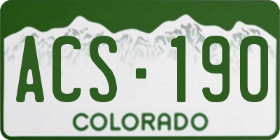 CO license plate ACS190