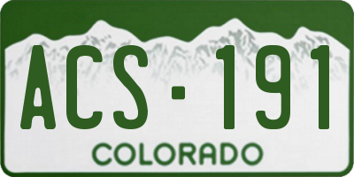 CO license plate ACS191