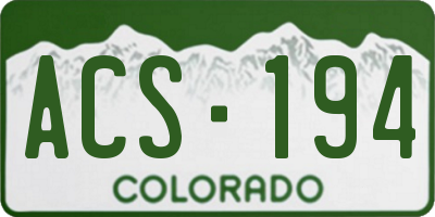 CO license plate ACS194