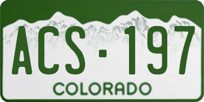 CO license plate ACS197