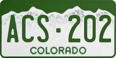 CO license plate ACS202