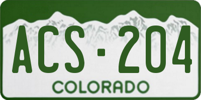 CO license plate ACS204