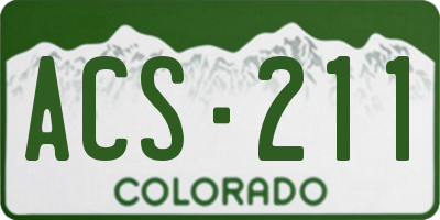 CO license plate ACS211