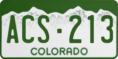 CO license plate ACS213
