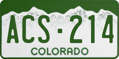 CO license plate ACS214